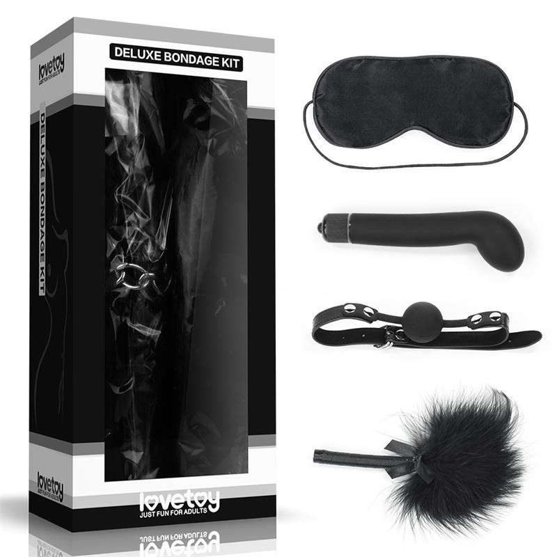 Kit Bondage Deluxe con Vibrador Negro Kit Bondage Deluxe con Vibrador Negro