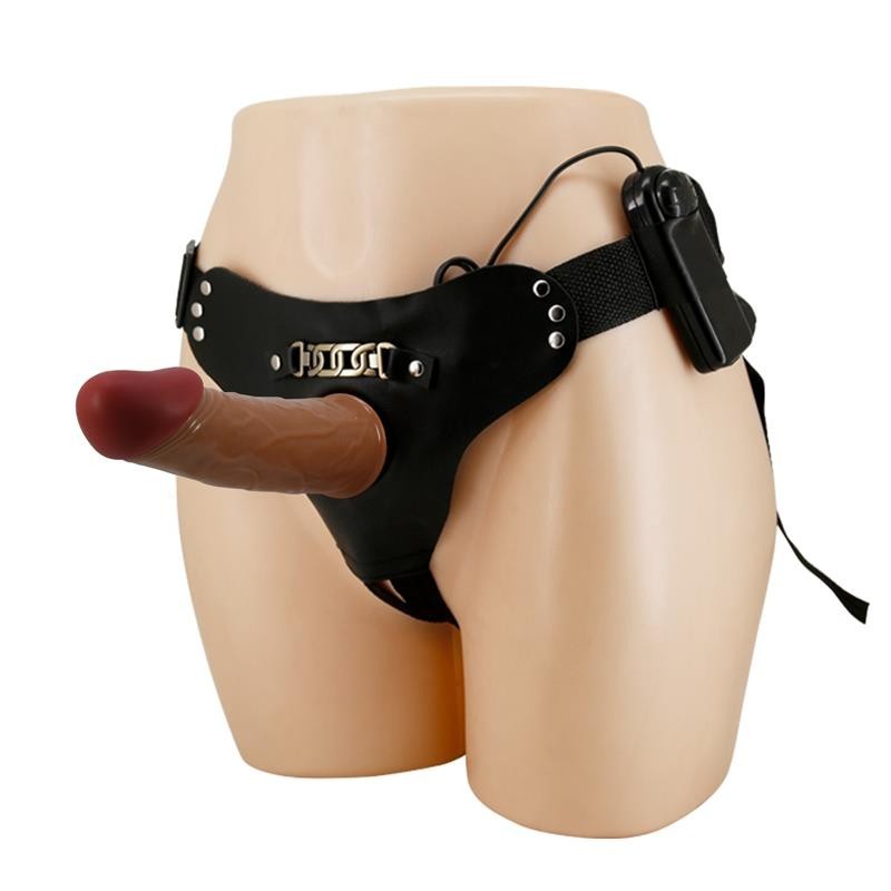 Arnés con Dildo Hueco y Vibración con Control Remoto Starks Arnés con Dildo Hueco y Vibración con Control Remoto Starks