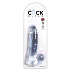 Dildo Realista con Testículos 7 Transparente