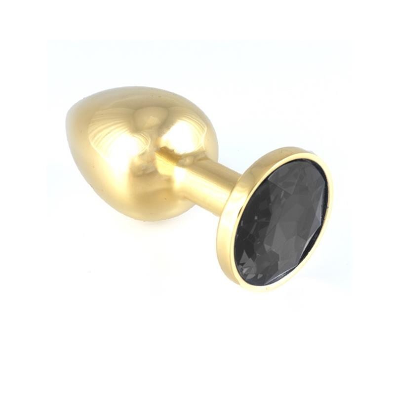 Plug Anal Acero Inoxidable Dorado-Negro Plug Anal Acero Inoxidable Dorado-Negro