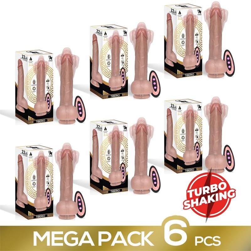 Pack de 6 Tiberio Dildo Realista Turbo Shaking Pack de 6 Tiberio Dildo Realista Turbo Shaking