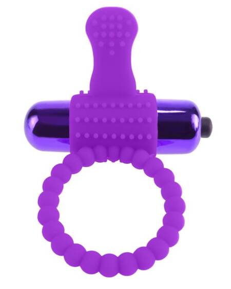Anillo de Silicona con Bala Vibradora Púrpura