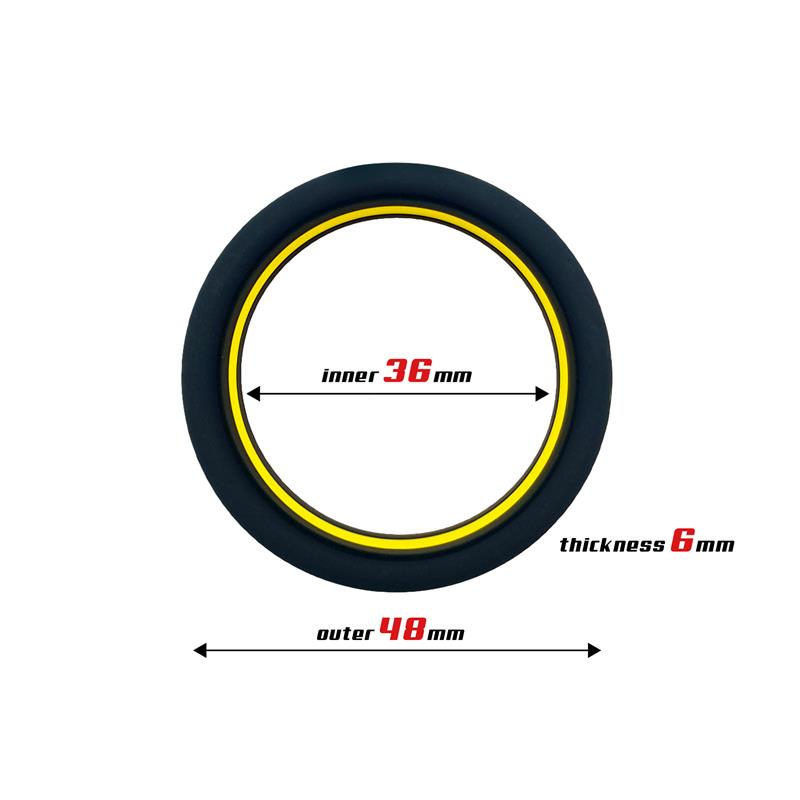 Anillo para el Pene 100% Silicona Sólida 3.6 cm Amarillo y Negro - Imagen 2