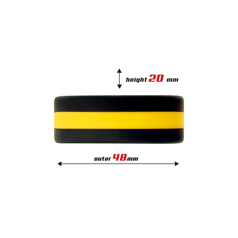 Anillo para el Pene 100% Silicona Sólida 3.6 cm Amarillo y Negro - Imagen 3