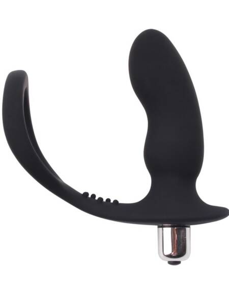 Anillo para el Pene con Plug Anal Negro