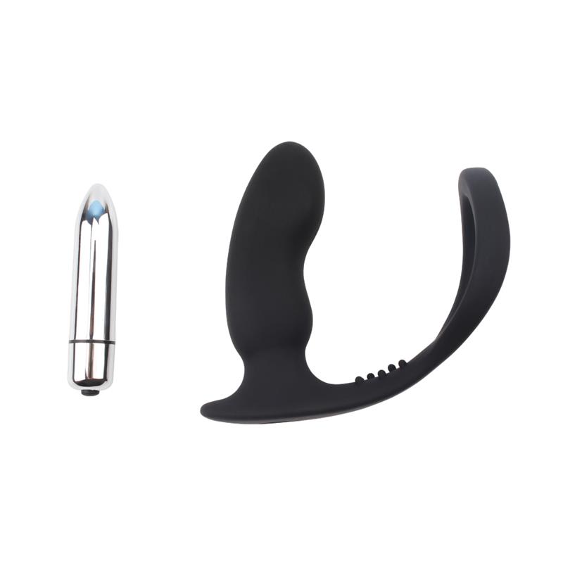 Anillo para el Pene con Plug Anal Negro - Imagen 9