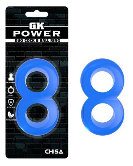Anillo para el Pene Doble Duo Cock 8 Azul