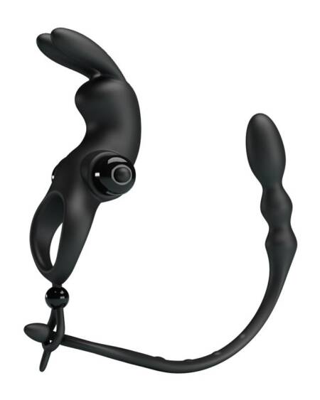 Anillo Vibrador con Cadena Anal Desmontable