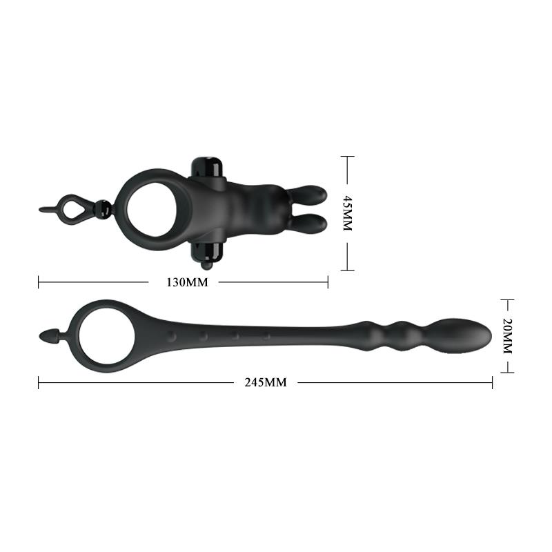 Anillo Vibrador con Cadena Anal Desmontable - Imagen 10