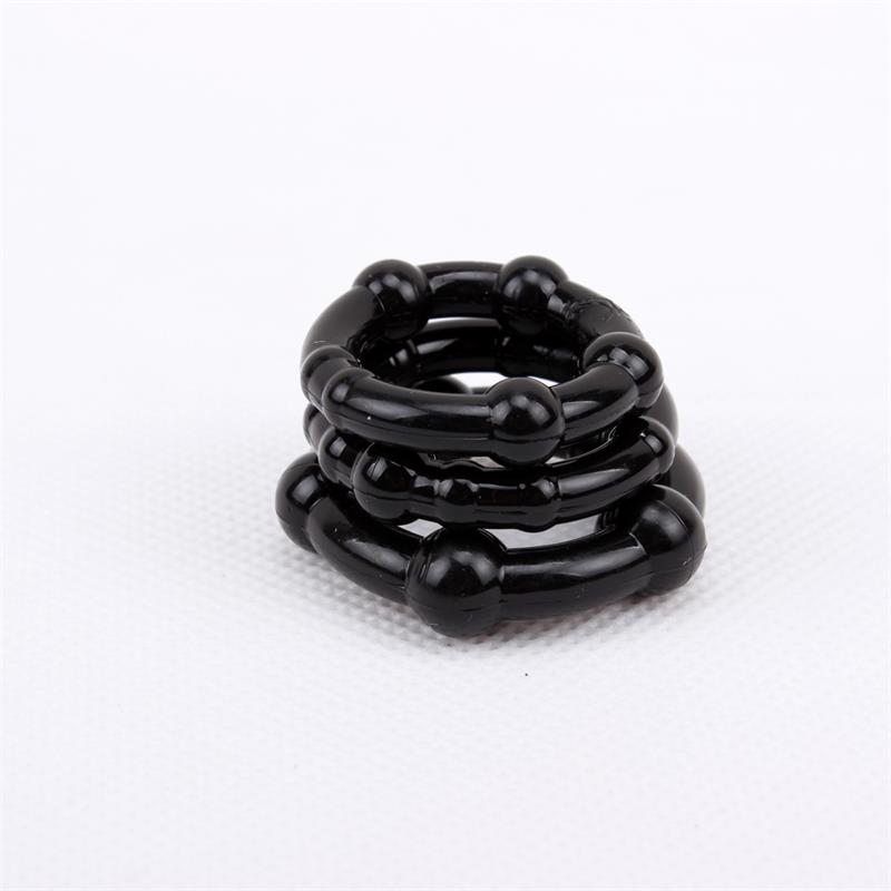 Anillos para el Pene Beaded Negro - Imagen 3