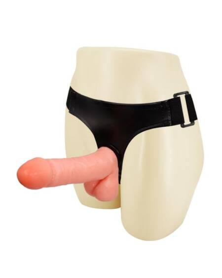 Arnés con Dildo y Testículos 17.5 cm