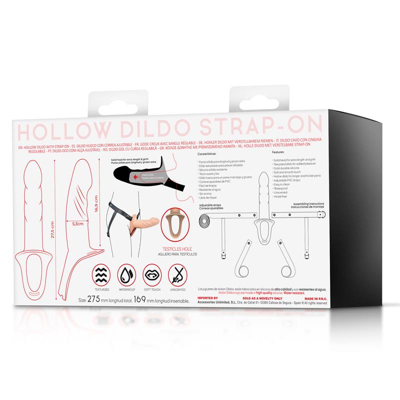 Arnés Strap-on con Dildo Hueco Silicona Premium Talla L - Imagen 11