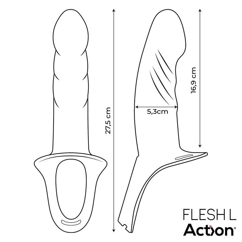 Arnés Strap-on con Dildo Hueco Silicona Premium Talla L - Imagen 9