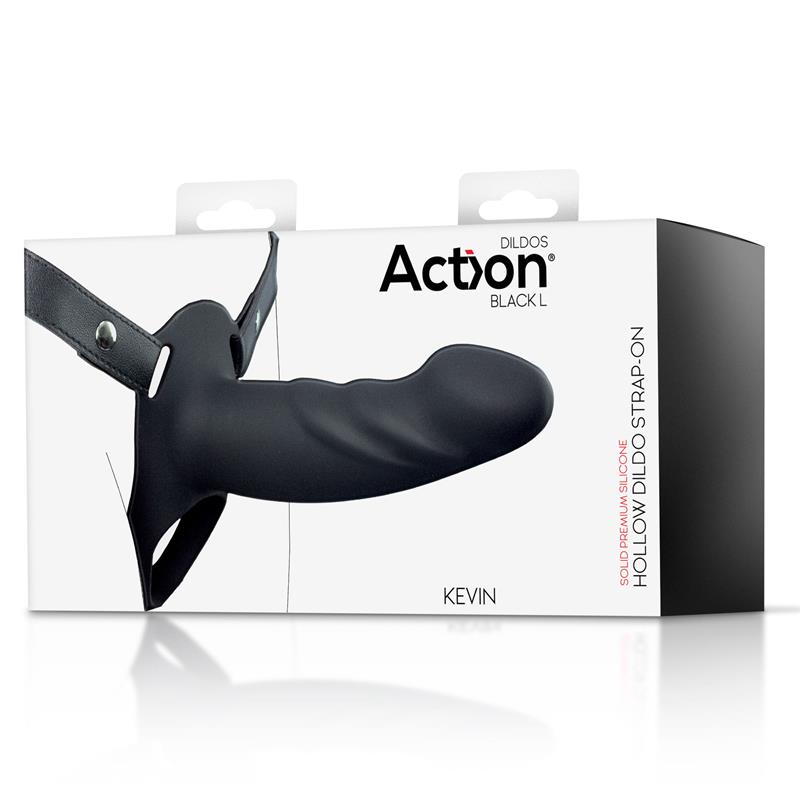 Arnés Strap-on con Dildo Hueco Silicona Premium Talla L Negro - Imagen 10