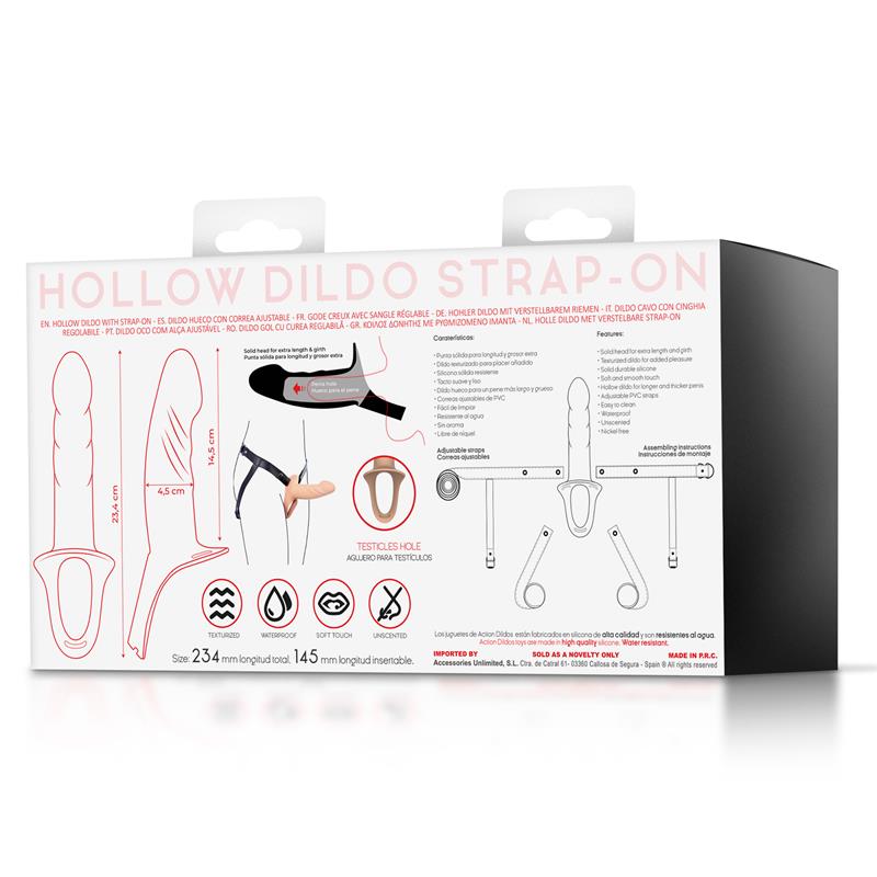 Arnés Strap-On con Dildo Hueco Silicona Premium Talla S - Imagen 11