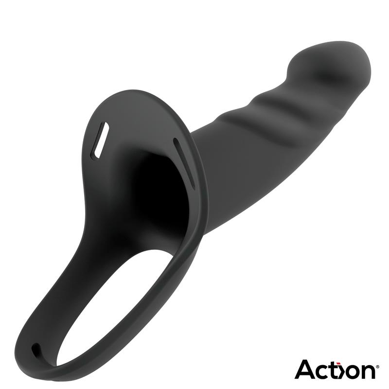 Arnés Strap-On con Dildo Hueco Silicona Premium Talla S Negro - Imagen 5