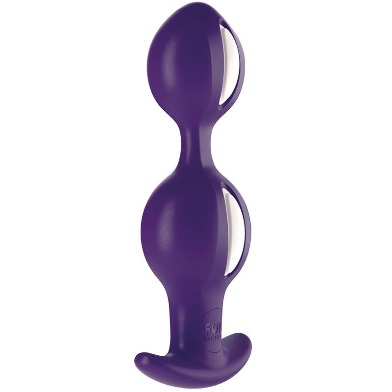 B Balls Duo Plug Anal con Peso White/Dark Violet - Imagen 2