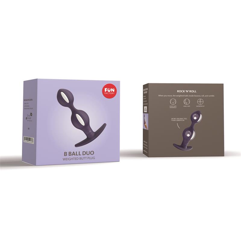 B Balls Duo Plug Anal con Peso White/Dark Violet - Imagen 3