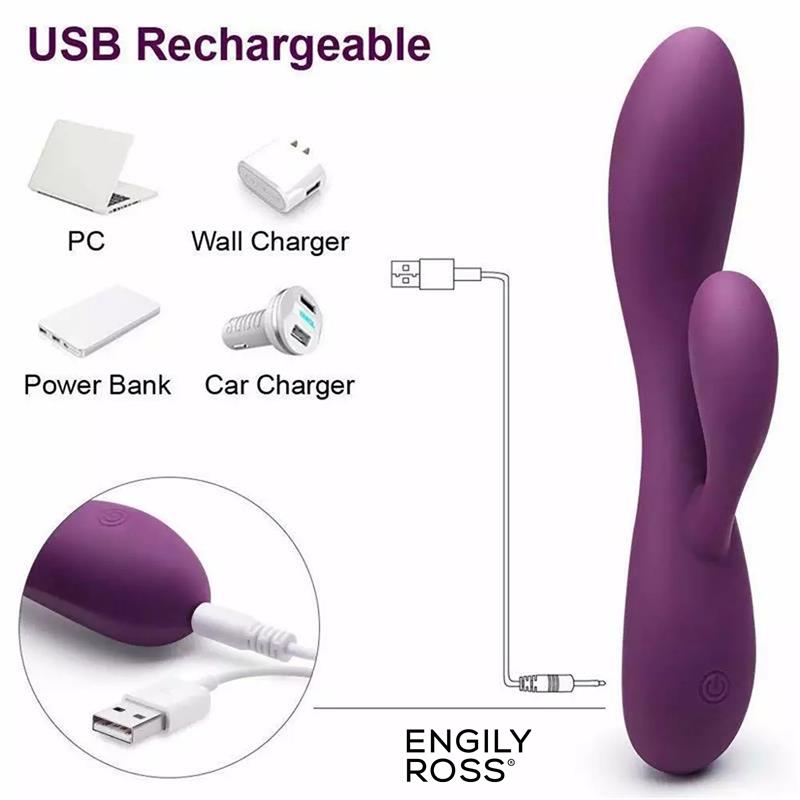 Bacall 3.0 Vibrador Silicona Liquida Inyectada Doble Motor USB Púrpura - Imagen 4