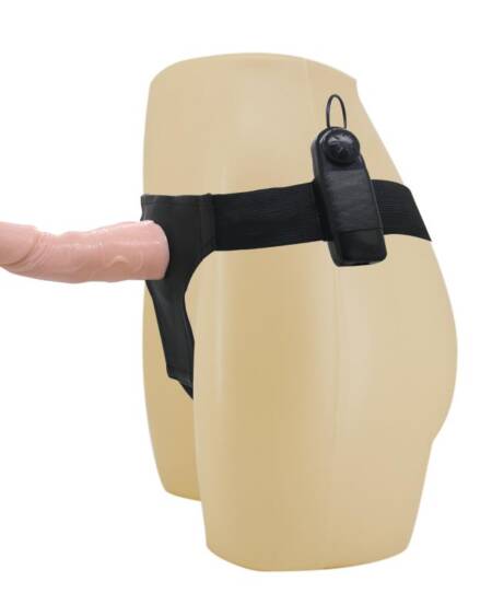 Baile Arnés con Dildo Vibrador Natural 15 cm