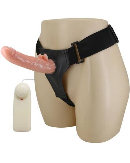 Baile Arnés con Dildo y Control Remoto 18 cm