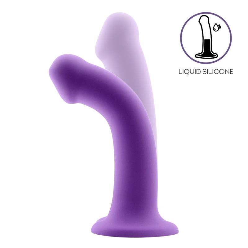Bouncy Dildo Silicona Líquida Hiper Flexible 6.5 - 16.5 cm Talla S Púrpura - Imagen 2