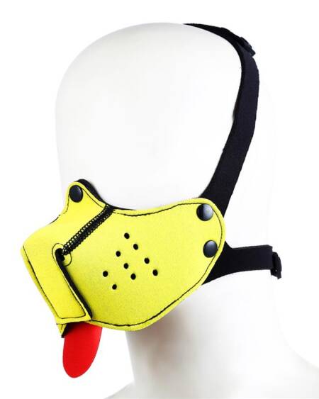 Bozal de Perro de Neopreno Desmontable y Ajustable Amarillo