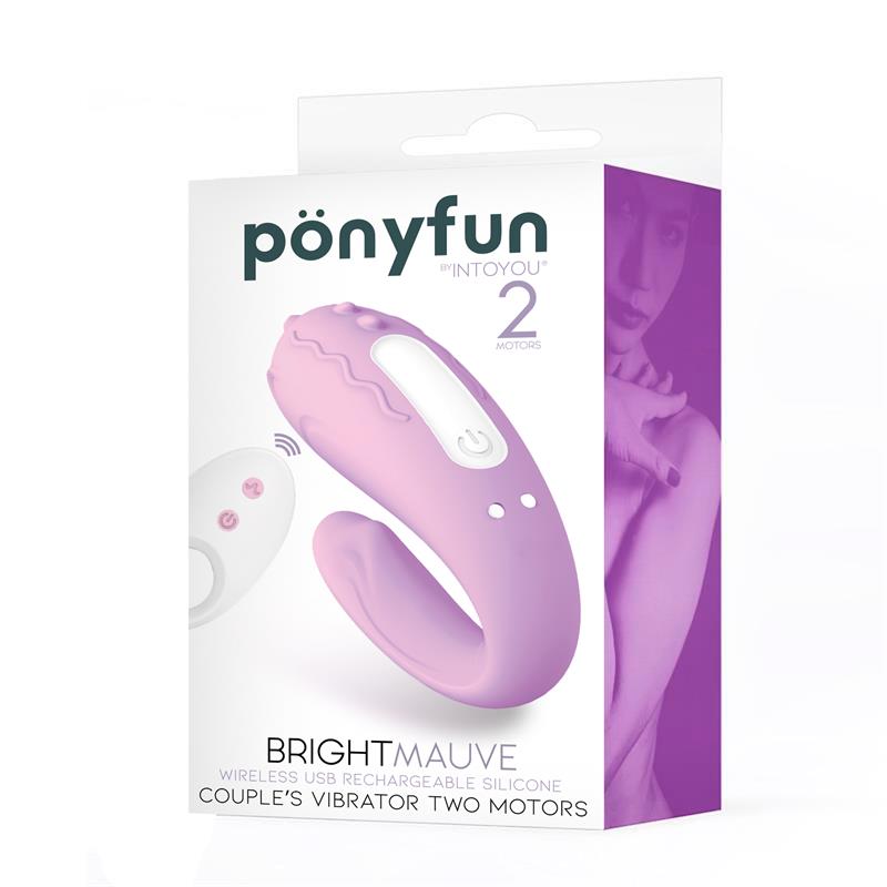 Brightmauve Vibrador para Parejas Doble Motor Control Remoto USB Silicona - Imagen 2