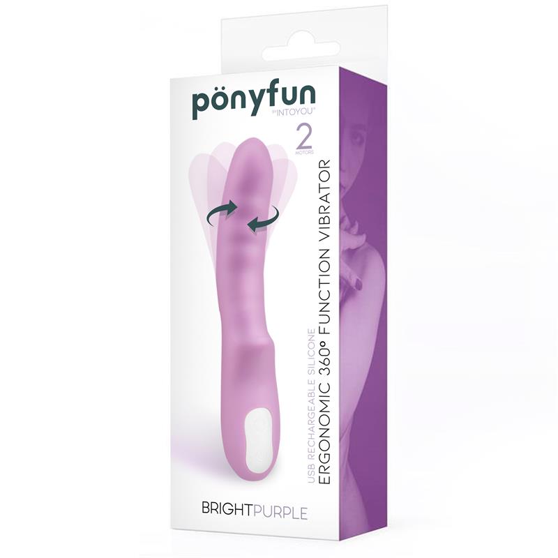 Brightpurple Vibrador y Rotador Doble Motor 360º USB Silicona - Imagen 2