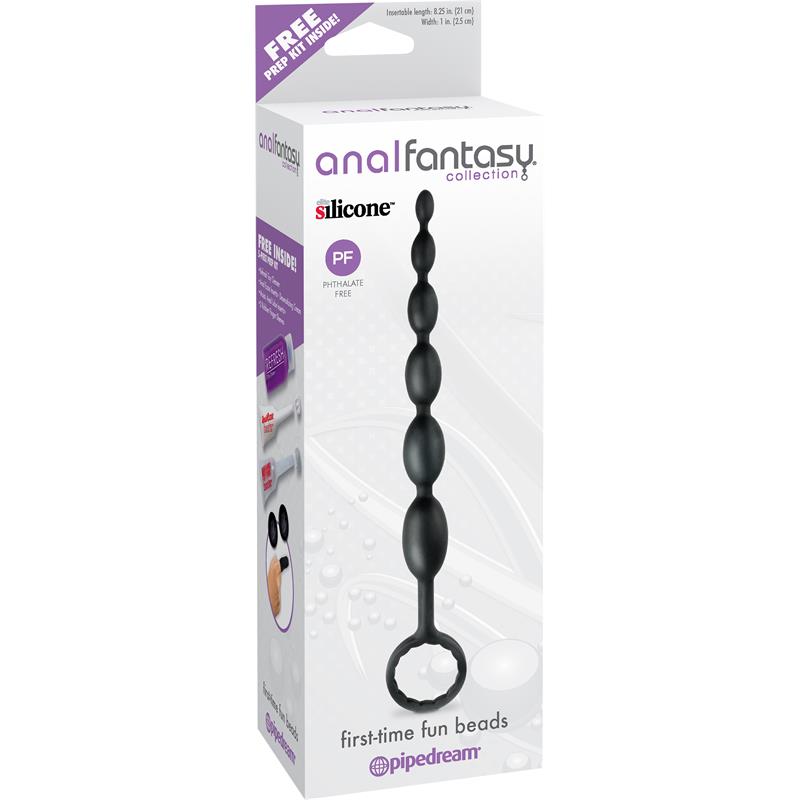Cadena Anal First-Time Fun Beads Negro - Imagen 3
