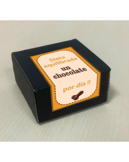 Caja de 8 Bombones Chocolate Puro Forma Pene