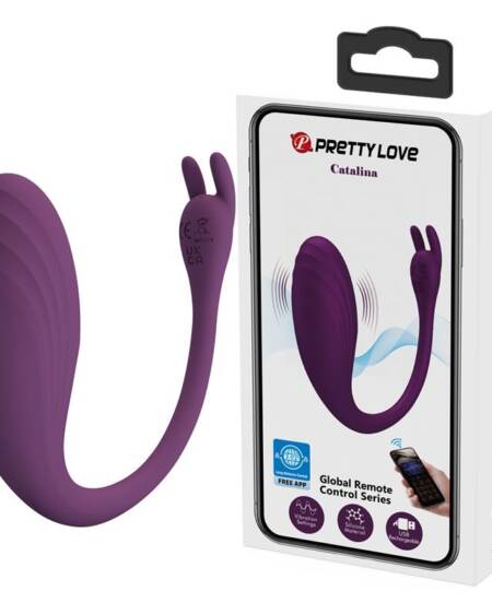Catalina Huevo Vibrador con APP Púrpura