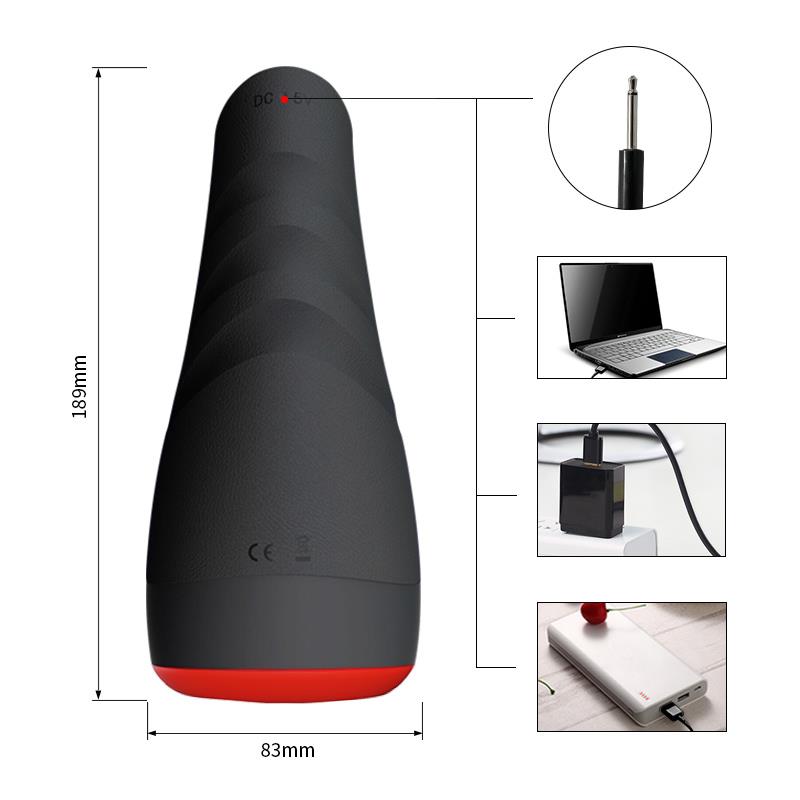 Chiven 3 Masturbador Masculino Efecto Calor Silicona Líquida Negro - Imagen 13