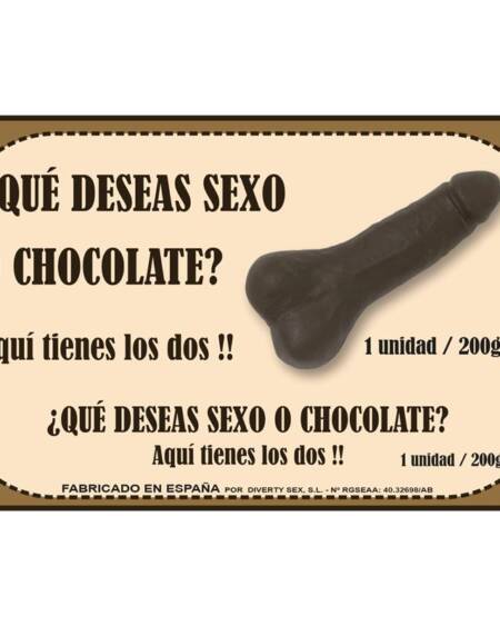 Chocolatina Chocolate Puro Forma de Pene 200 gr