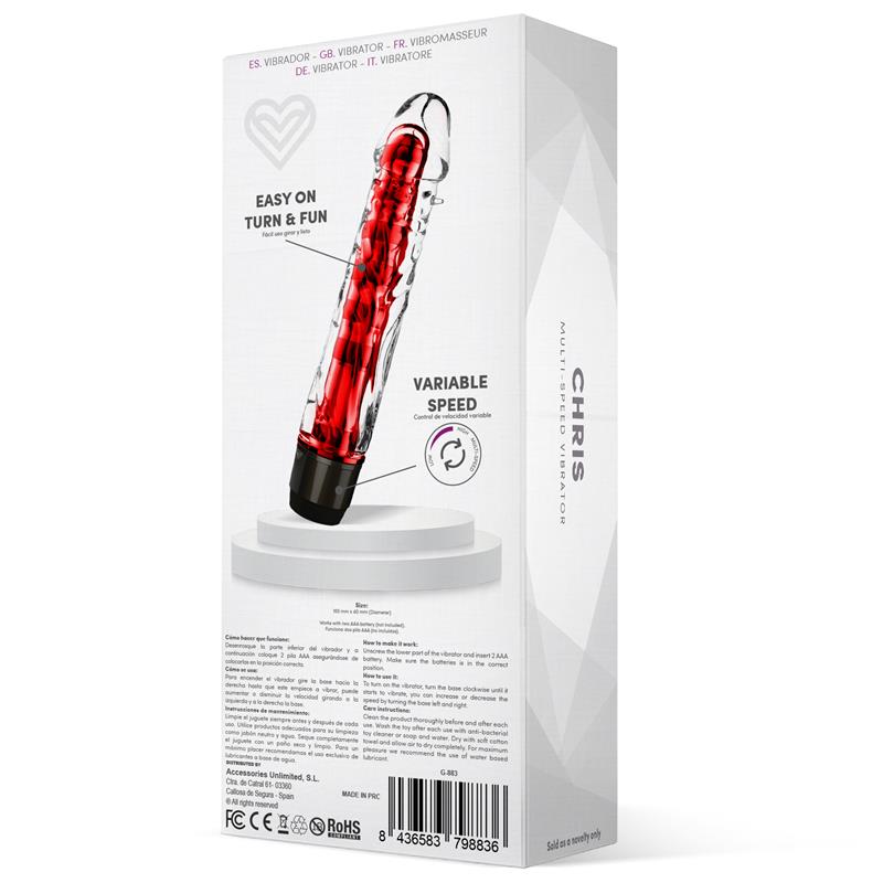 Chris Vibrador Multi Velocidad Rojo - Imagen 3