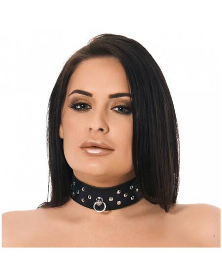 Collar Cuero con Anilla y Tachuelas