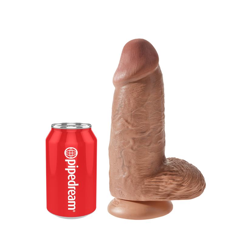 Dildo con Testículos 9 Chubby Bronceado - Imagen 3