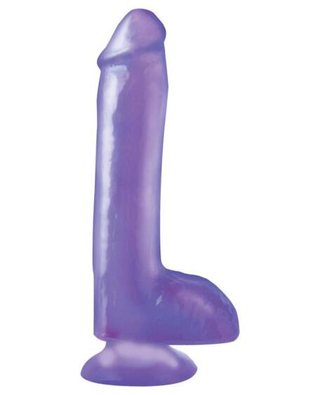 Dildo con Testículos y Ventosa - Color Púrpura 20 cm
