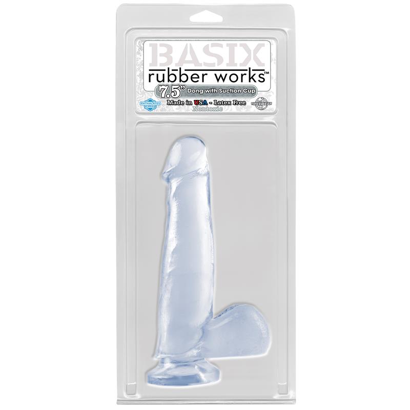 Dildo con Testículos y Ventosa - Transparente 19 cm - Imagen 2