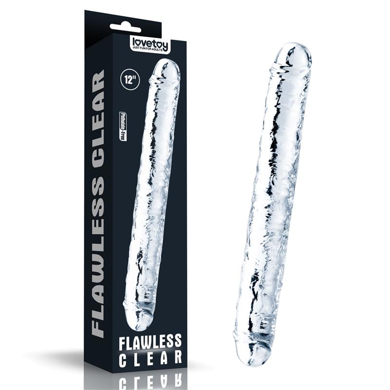 Dildo Doble Flawless Clear 12 Transparente - Imagen 2