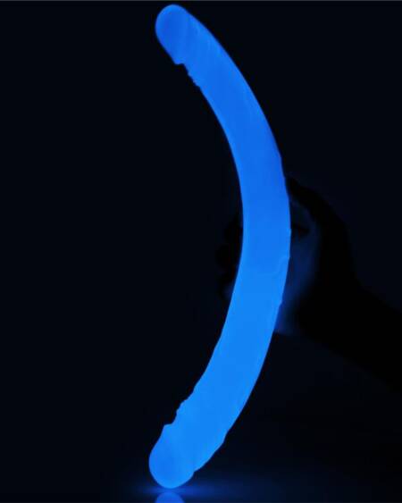 Dildo Doble Lumino 14.5 Luz Azul