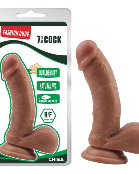 Dildo Dual Density Fashion Dude 17.5 x 4.1 cm Bronceado
