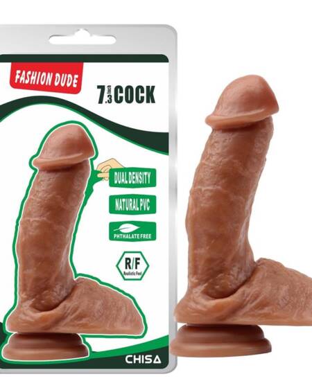 Dildo Dual Density Fashion Dude 18.5 x 4.3 cm Bronceado