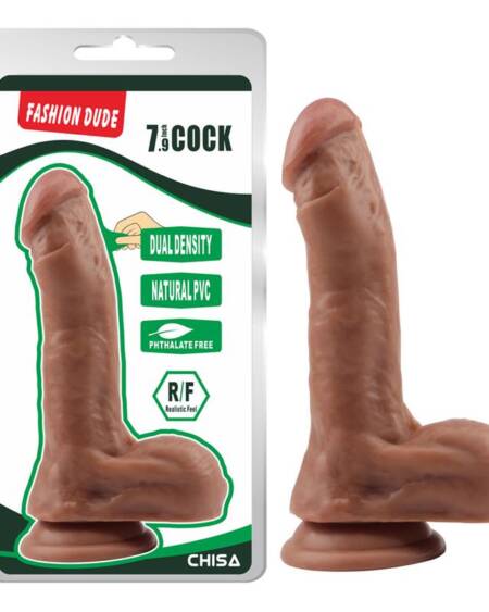 Dildo Dual Density Fashion Dude 20.5 x 4.5 cm Bronceado