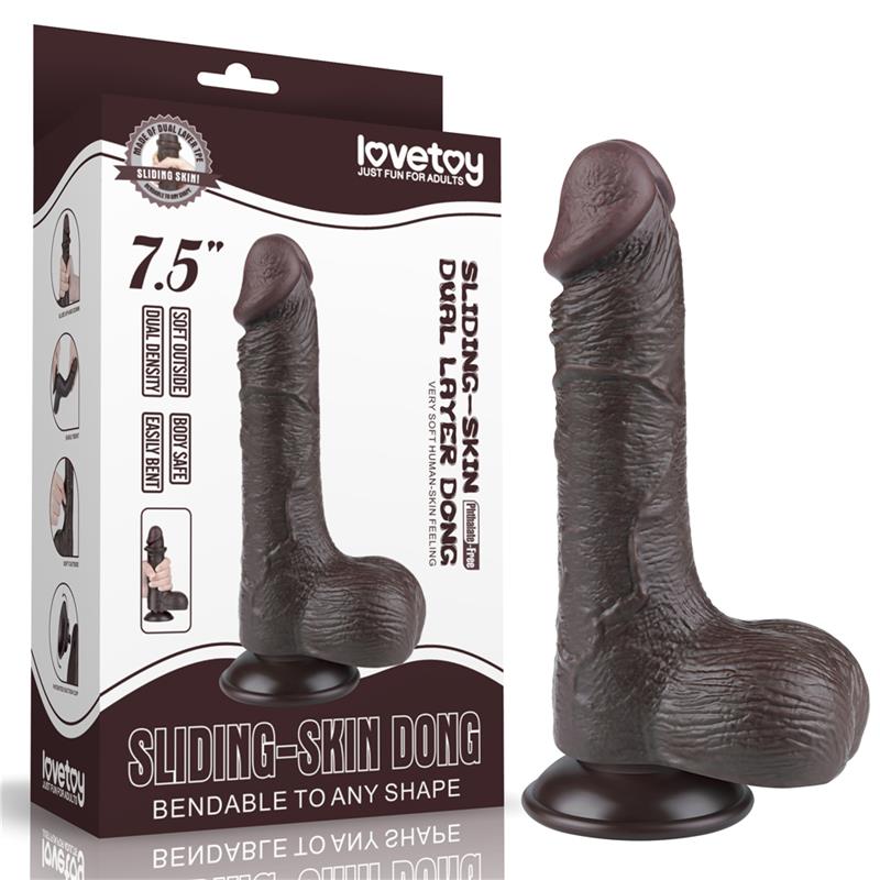 Dildo Dual Layer Piel Deslizante Retractil 7.5 - Imagen 11