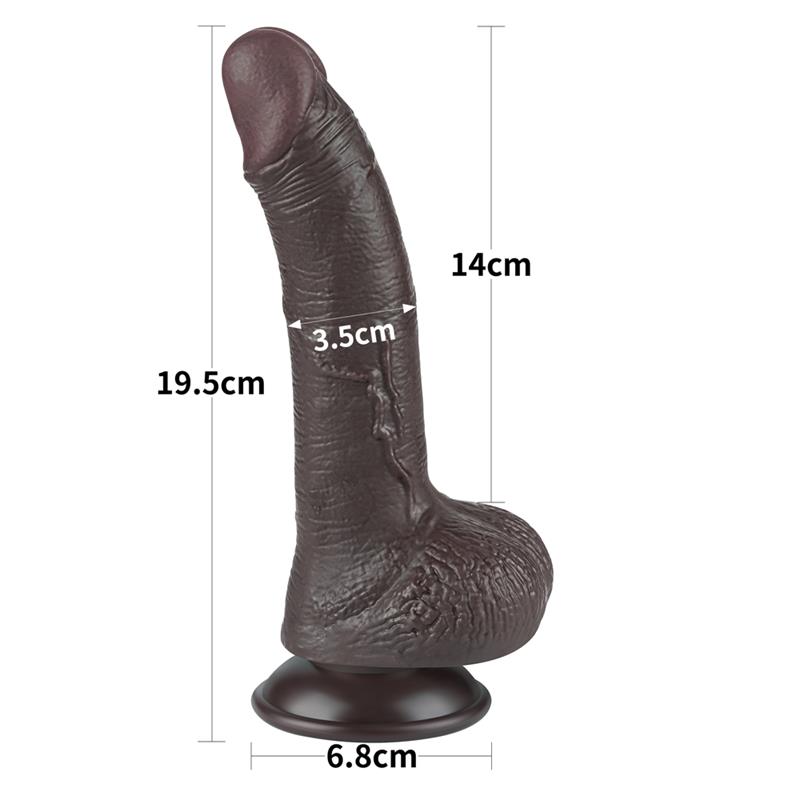 Dildo Dual Layer Piel Deslizante Retractil 7.5 - Imagen 11