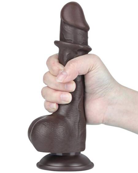 Dildo Dual Layer Piel Deslizante Retractil 7.5