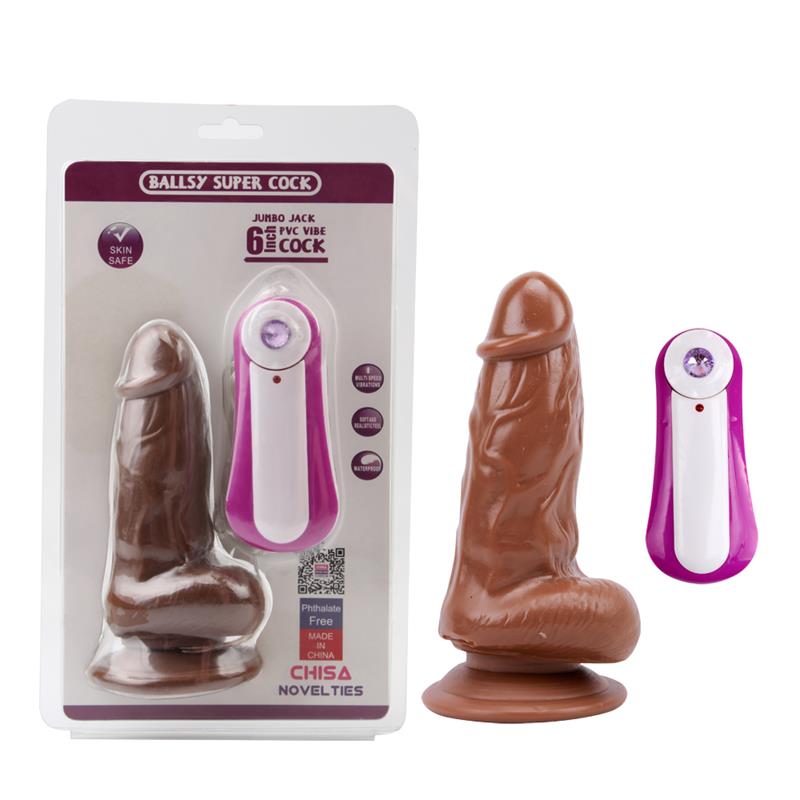 Dildo Jumbo Jack 6 con Vibración marrón - Imagen 7