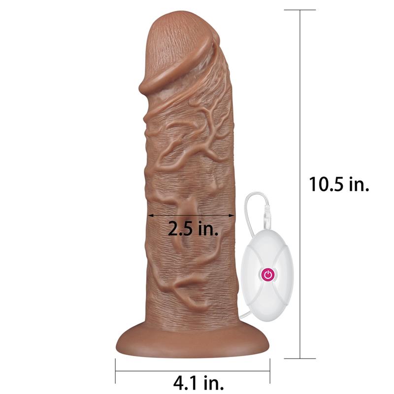 Dildo King 10.5 con Vibración Chubby Marrón - Imagen 10
