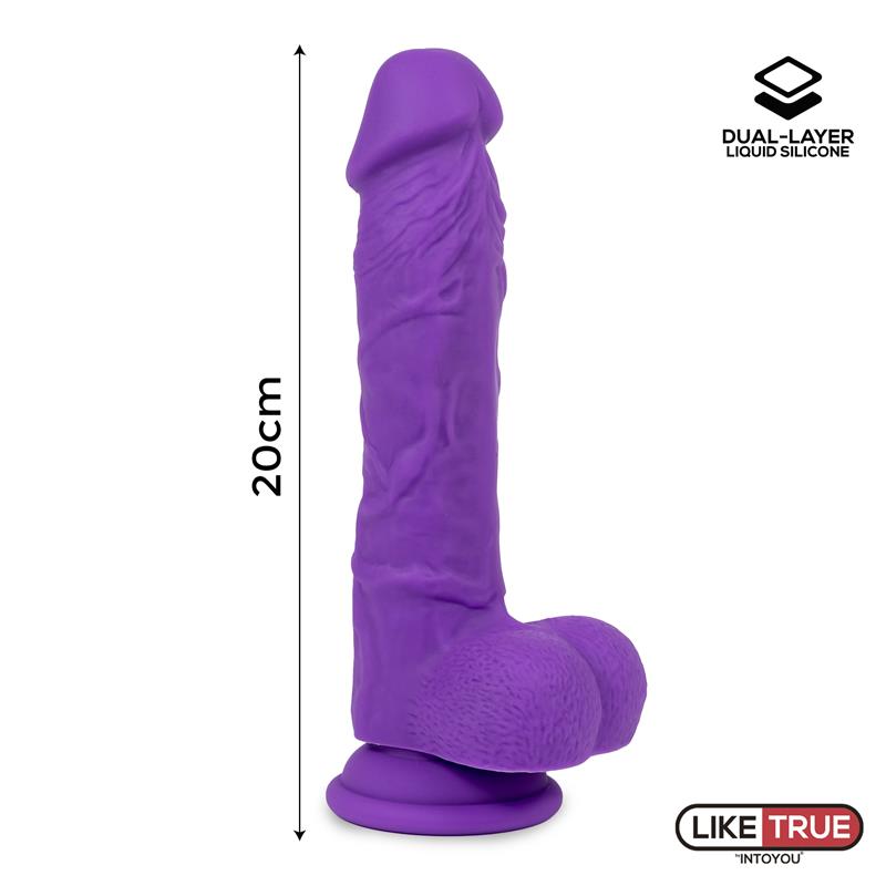 Dildo Realista Silicona Líquida Dual Layer 8 Púrpura - Imagen 8